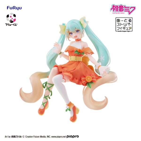 Piapro Characters Hatsune Miku Citrus Miku Noodle Stopper Figure (FuRyu)